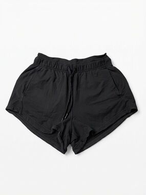 Lululemon Black Athletic Lounge Shorts Drawstring Pockets Size 4